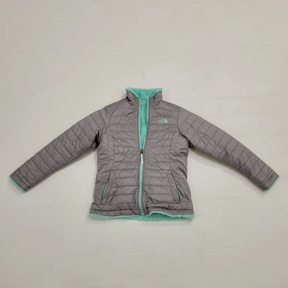 The‎ North Face Girl's Reversible jacket Coat Sz L 14/16 Youth Kids Down Sherpa